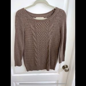 Loft | Cable Knit Sweater | Brown